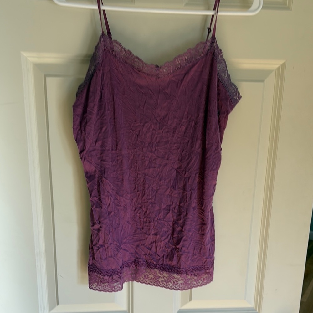 Coldwater Creek Plum Lace Trim Camisole